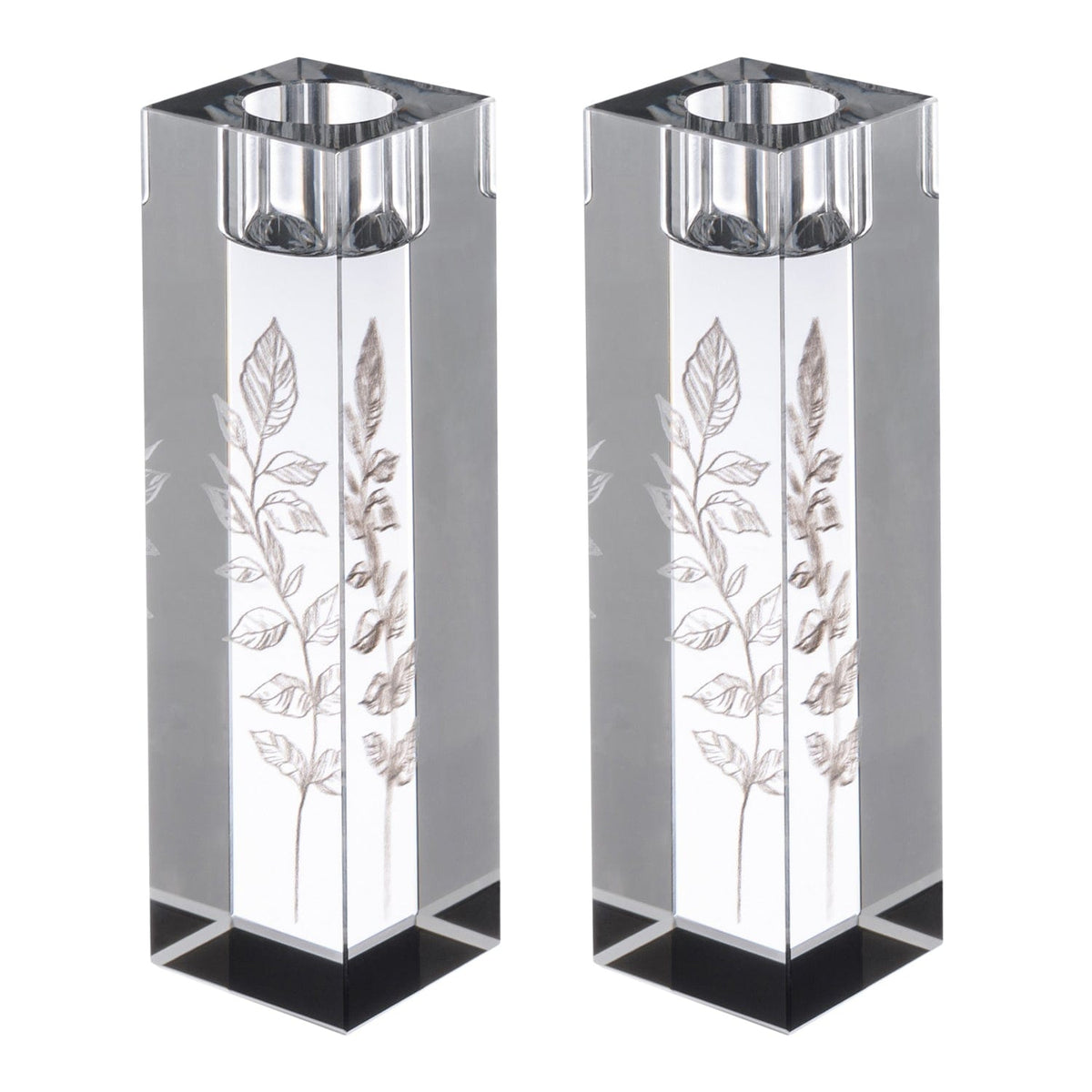 Engraved Crystal Candlesticks - Waterdale Collection