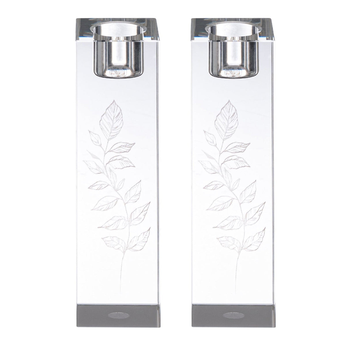 Engraved Crystal Candlesticks - Waterdale Collection