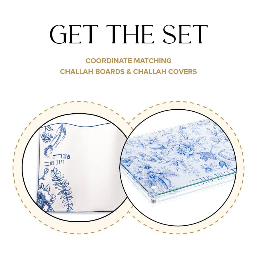 French Toile Challah Board & Cover Set