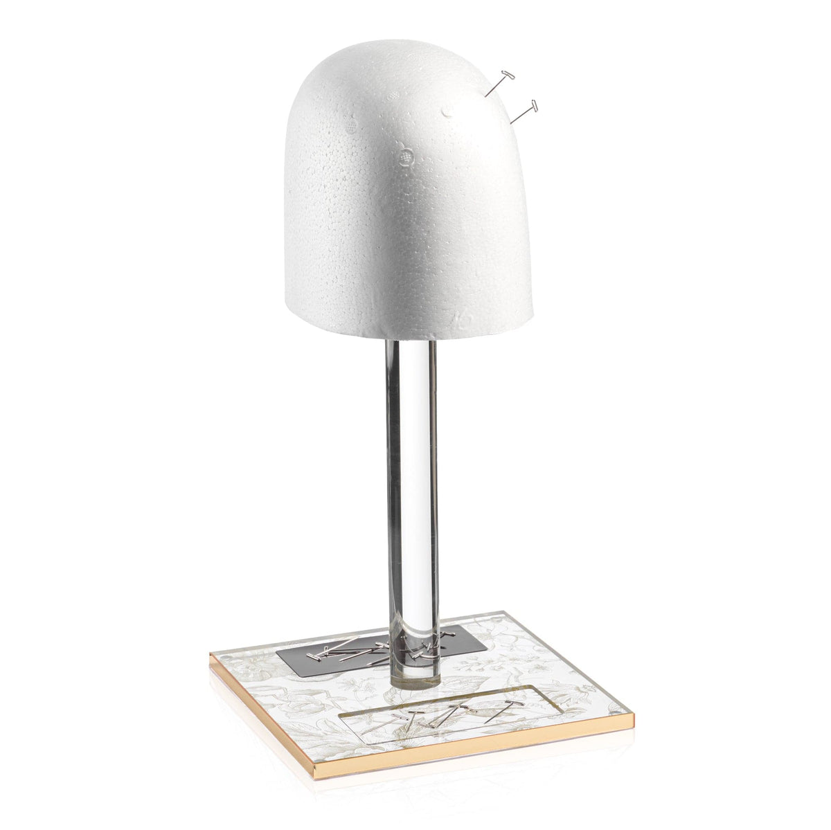 French Toile Lucite Wig Head