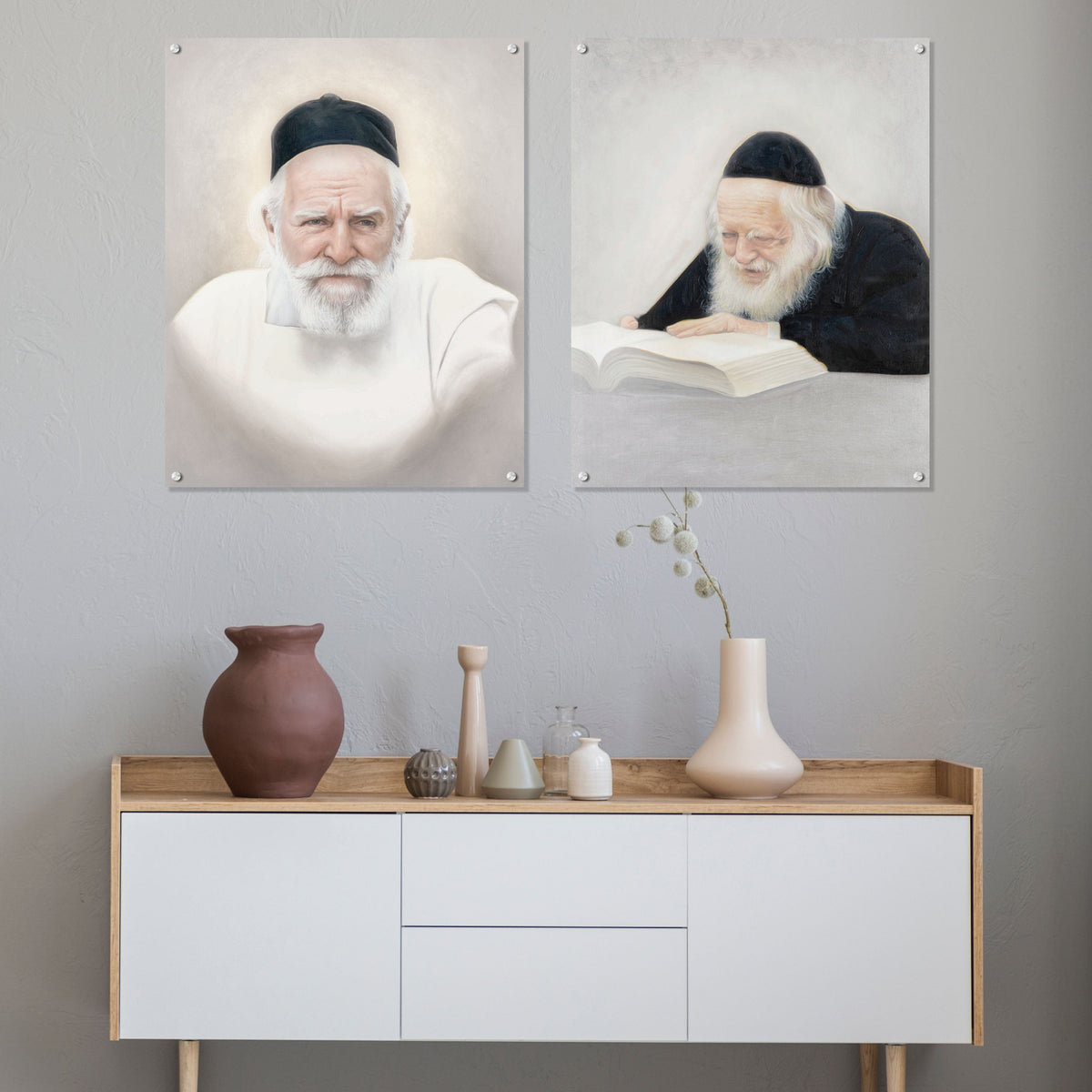 Gedolim Art Rav Moshe Feinstein - Light - Waterdale Collection