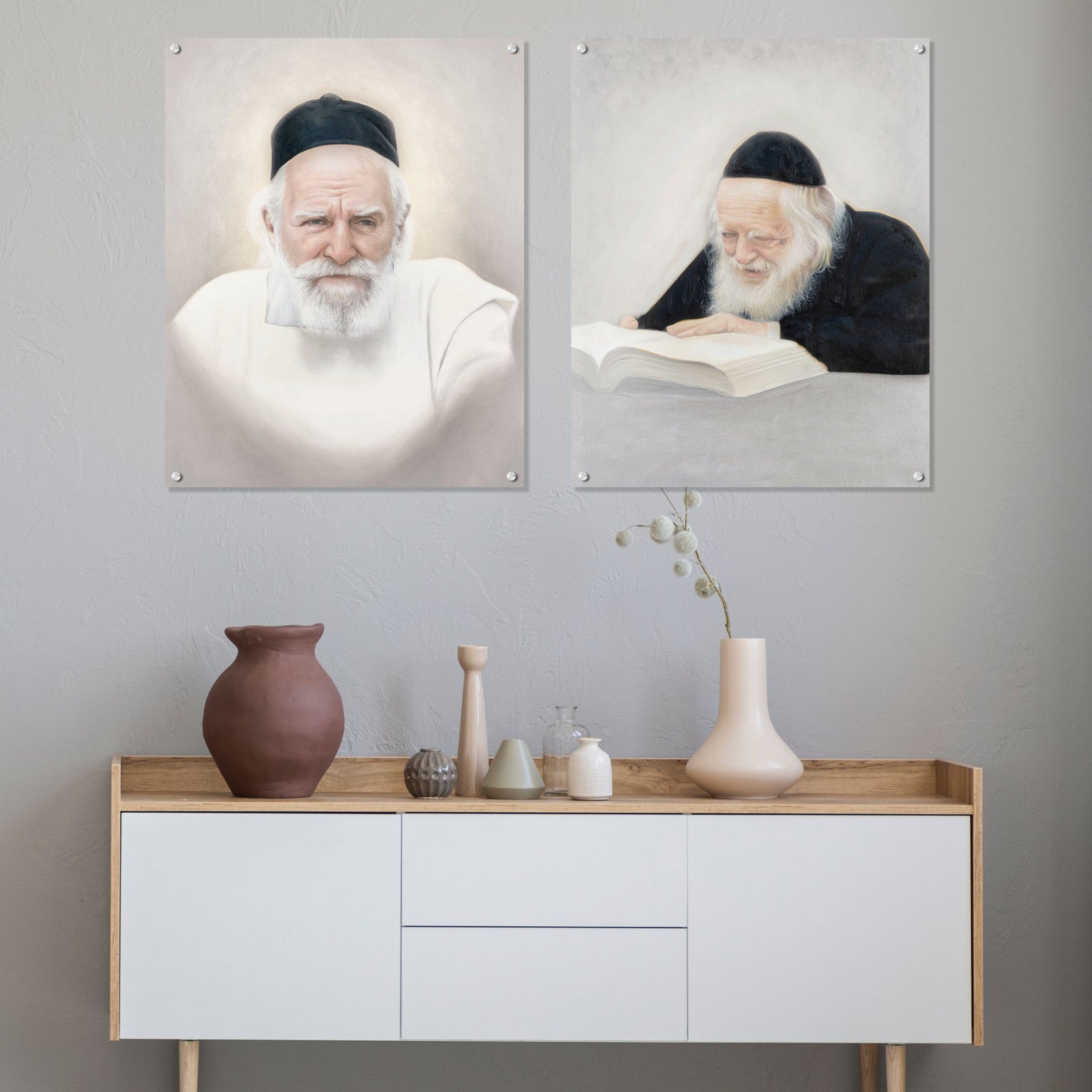 Gedolim Art Rav Moshe Feinstein - Light - Waterdale Collection