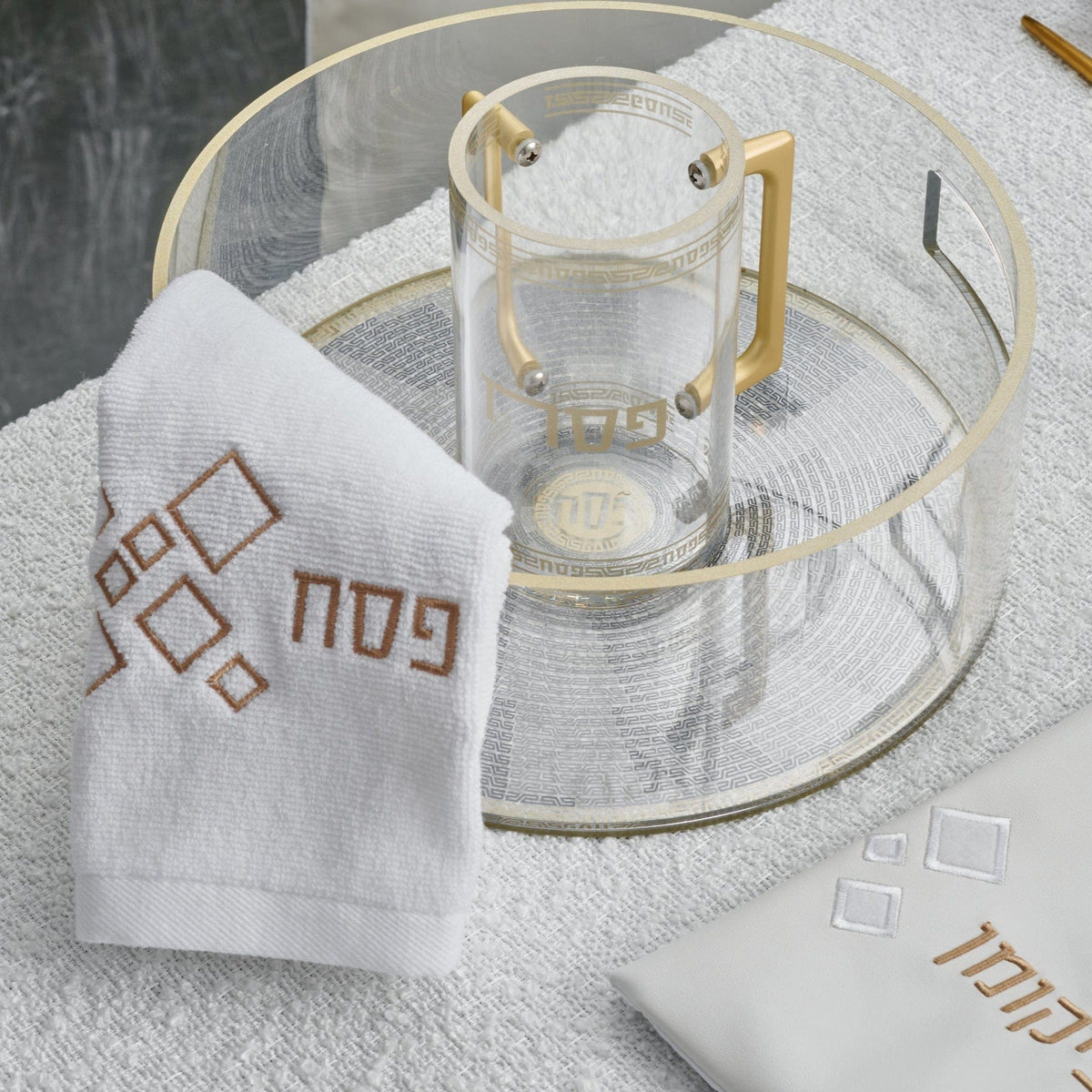 Geometric Pesach 2025 Tablescape