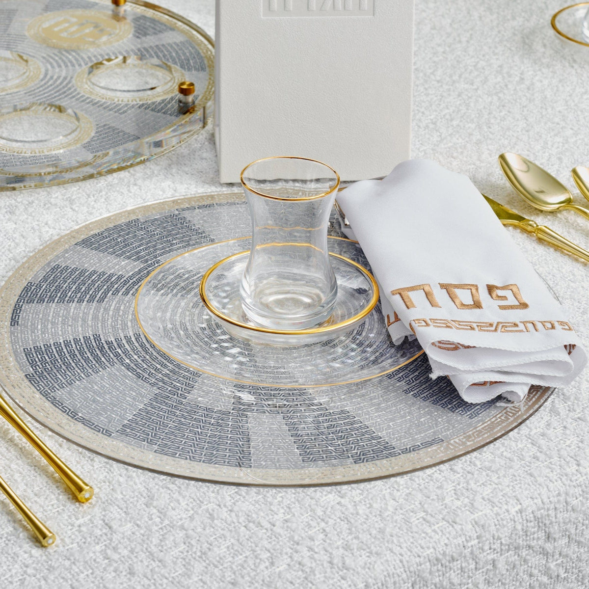 Geometric Pesach 2025 Tablescape