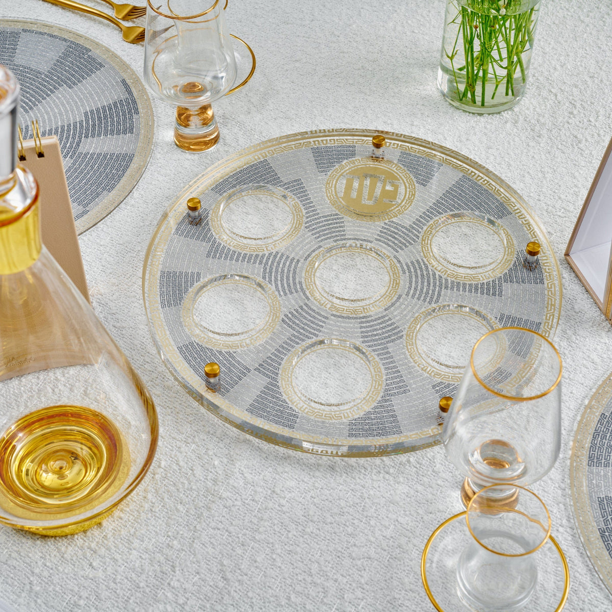 Geometric Pesach 2025 Tablescape