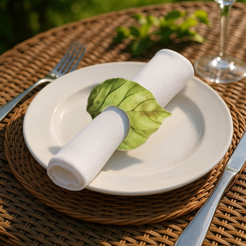 Green Leaf Napkin Rings