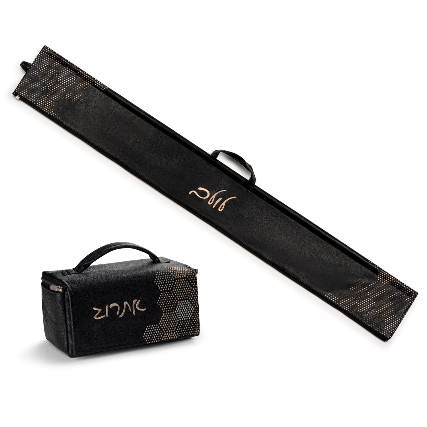 Hexagon Dot Border Leather Lulav Case