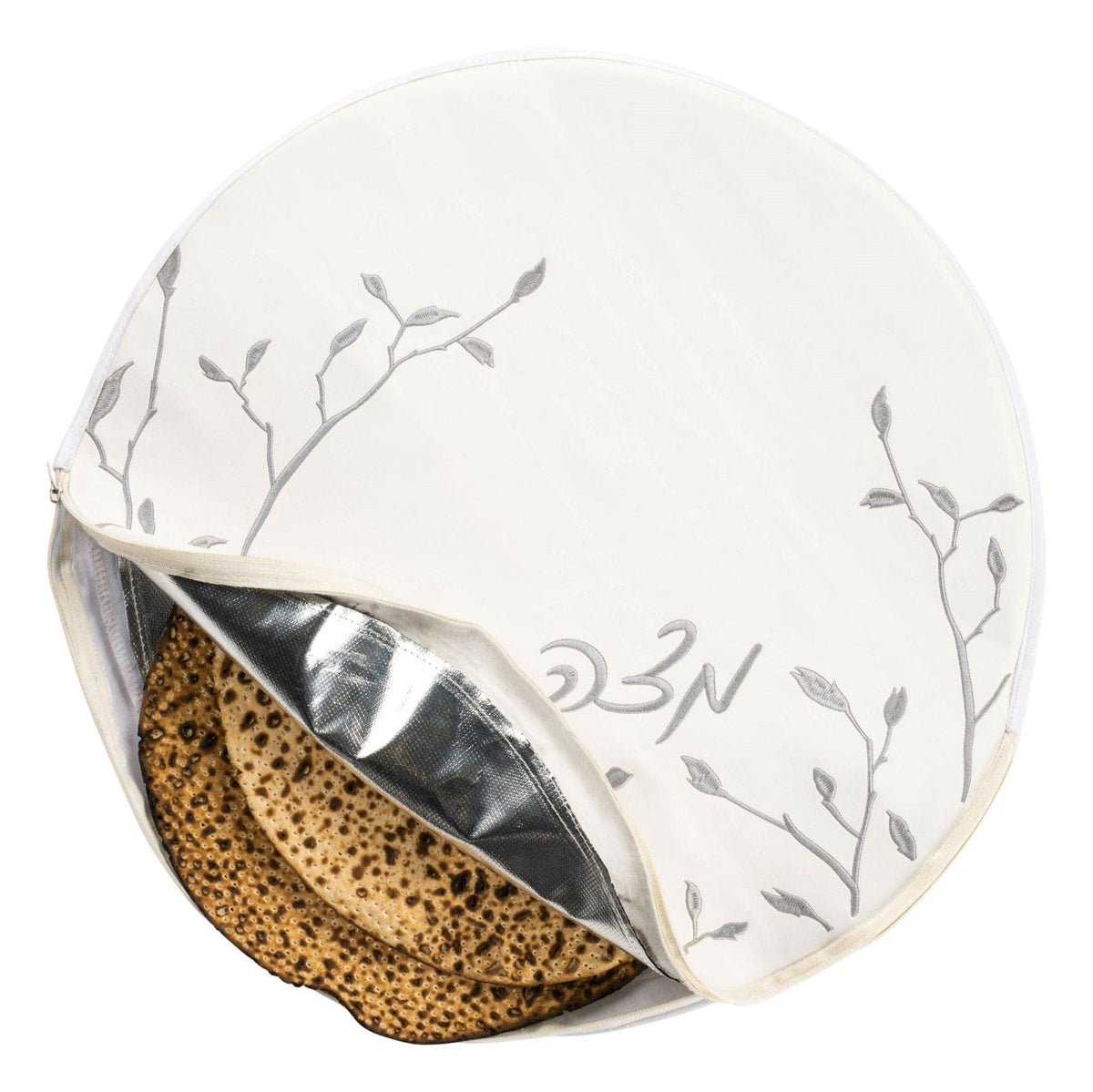 Insulated Leaf Embroidered Matzah Pouch Cover
