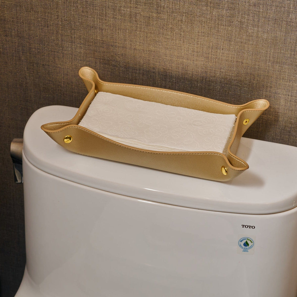 Leather Shabbos Toilet Paper / Tray Guest Towel / Multi-purpose Tray