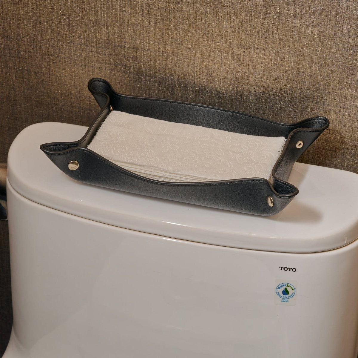 Leather Shabbos Toilet Paper / Tray Guest Towel / Multi-purpose Tray