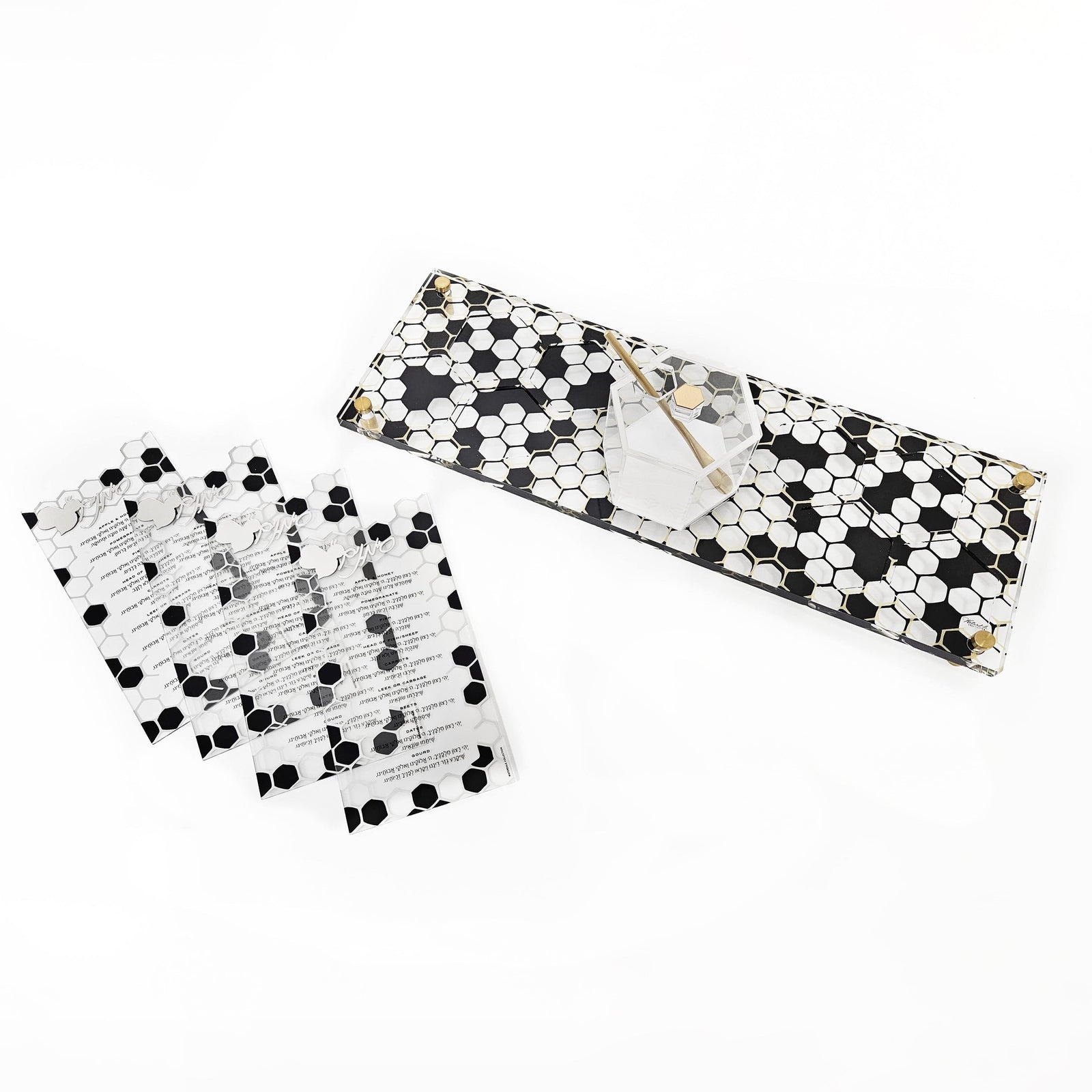 Onyx Simanim Tray With Cards