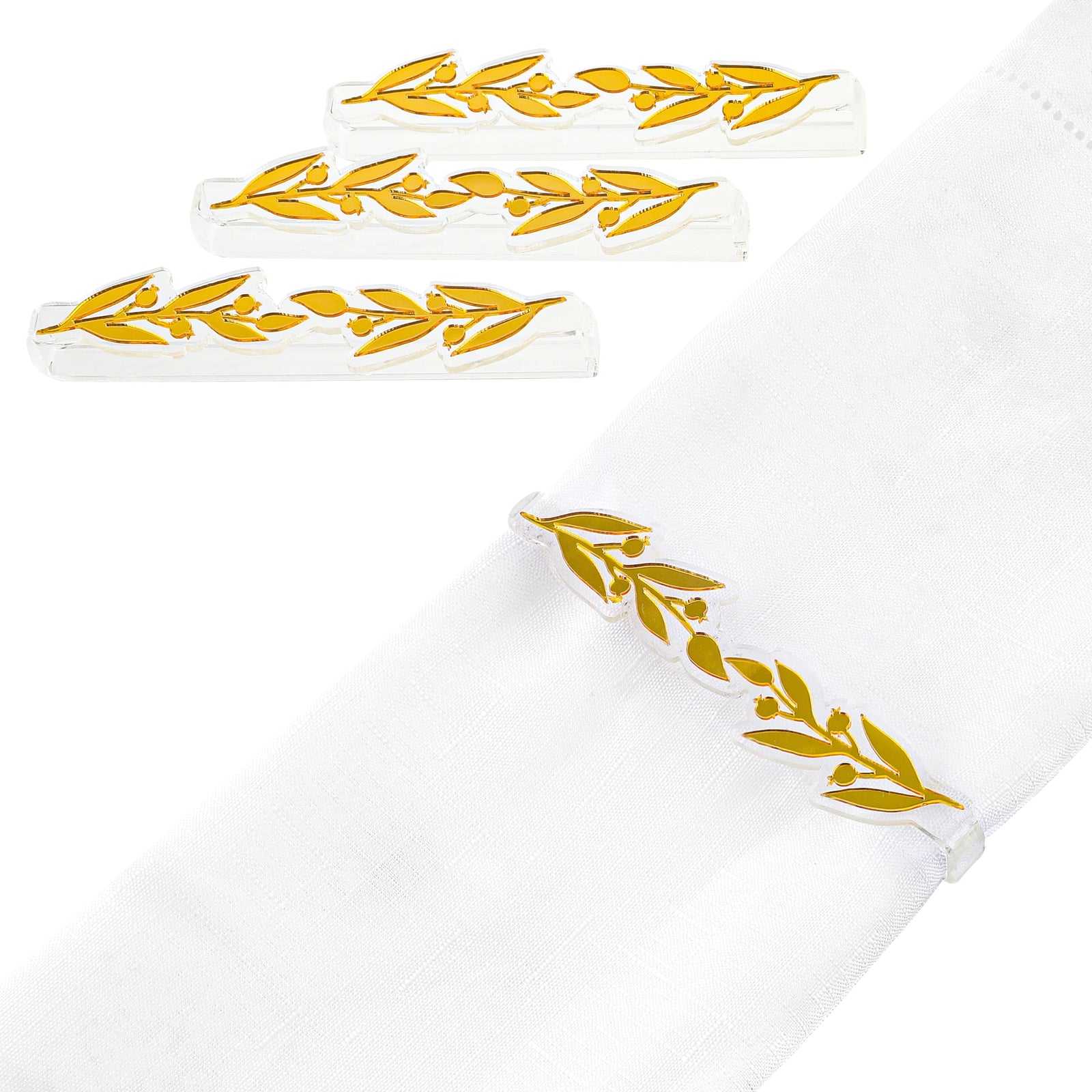 Pomegranate Leaf Napkin Wraps - Waterdale Collection