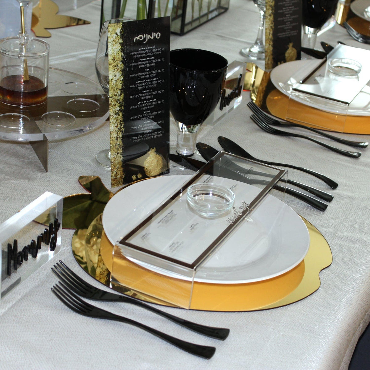 Raised Simanim Trays (4) - Waterdale Collection