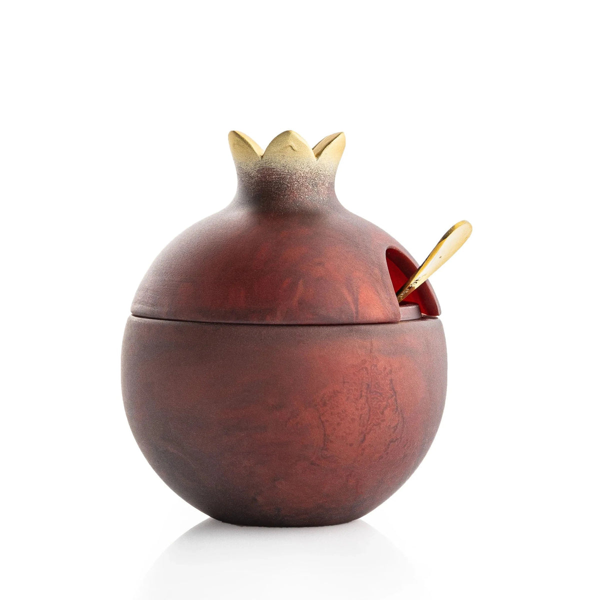 Resin Pomegranate Honey Dish (Deep Red)