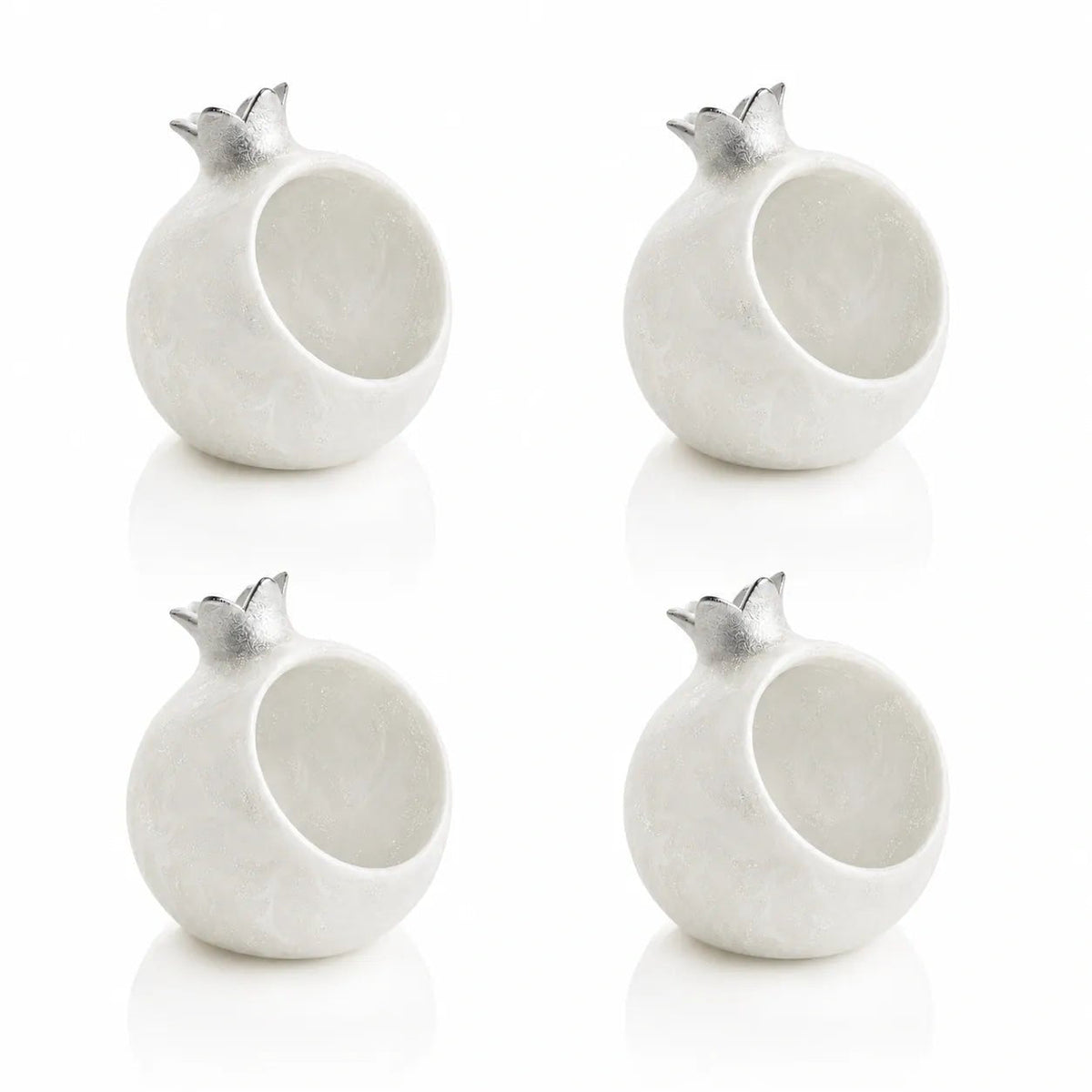 Resin Pomegranate Personal Honey Dish Set (Silver)