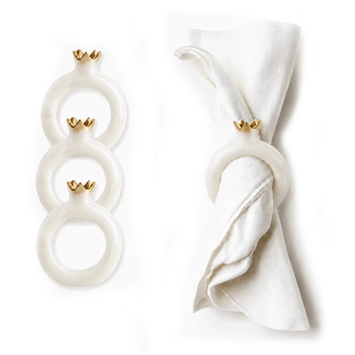 Resin Pomegranate Napkin Rings (Marble)
