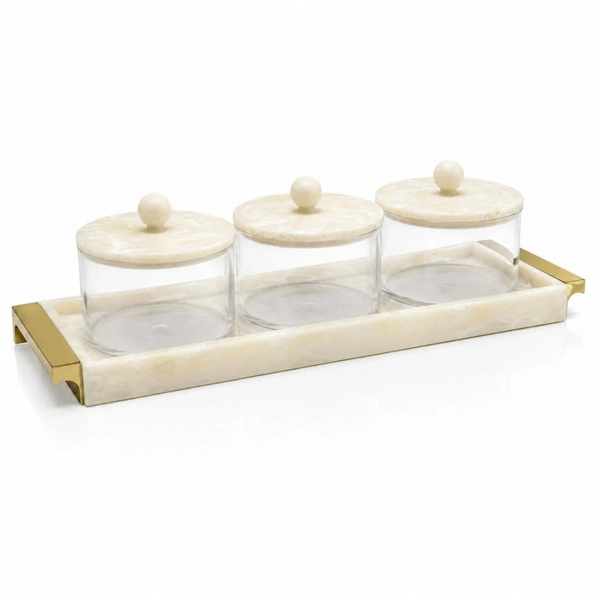 Resin Rectangle Dip Bowl Set (Gold)
