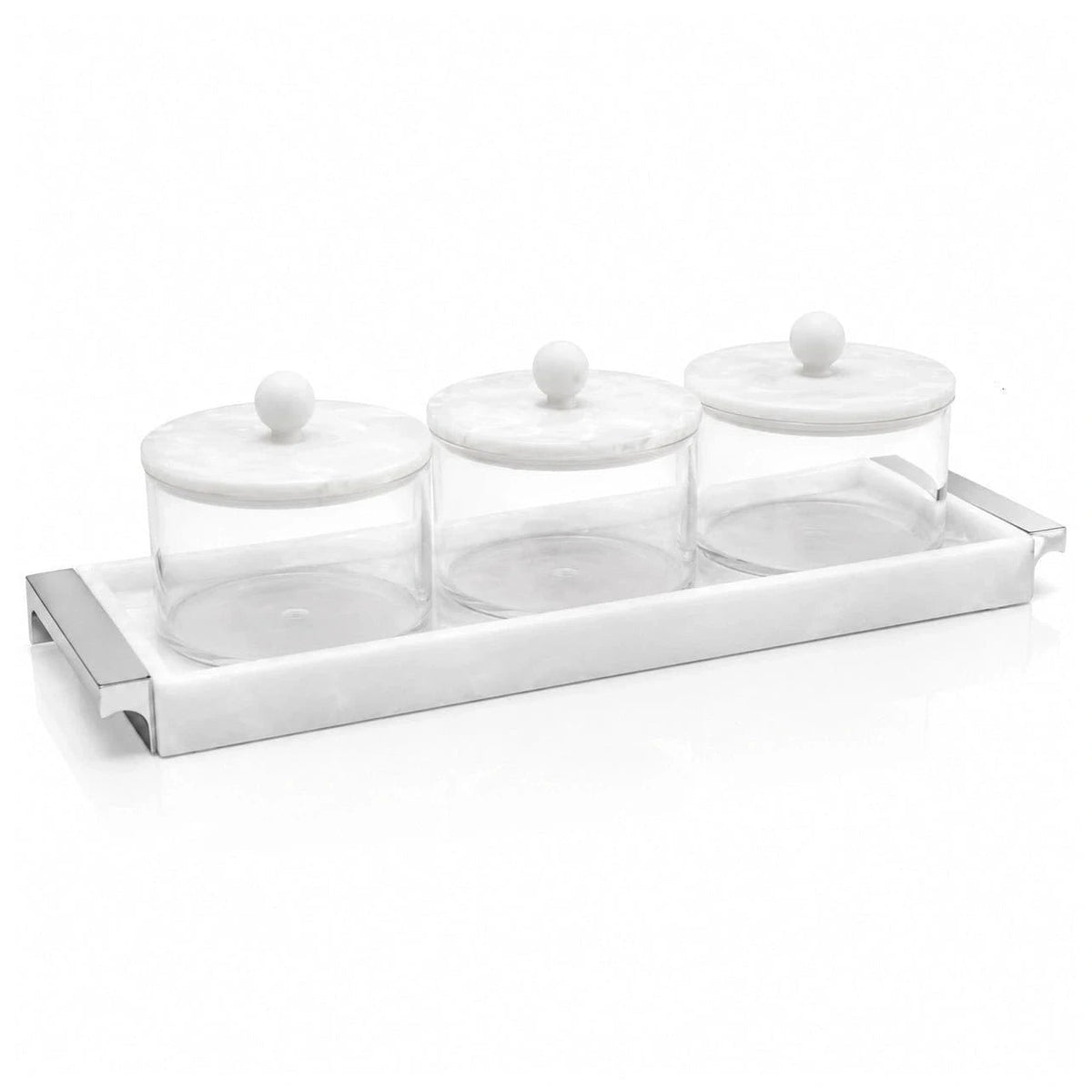 Resin Rectangle Dip Bowl Set (Silver)