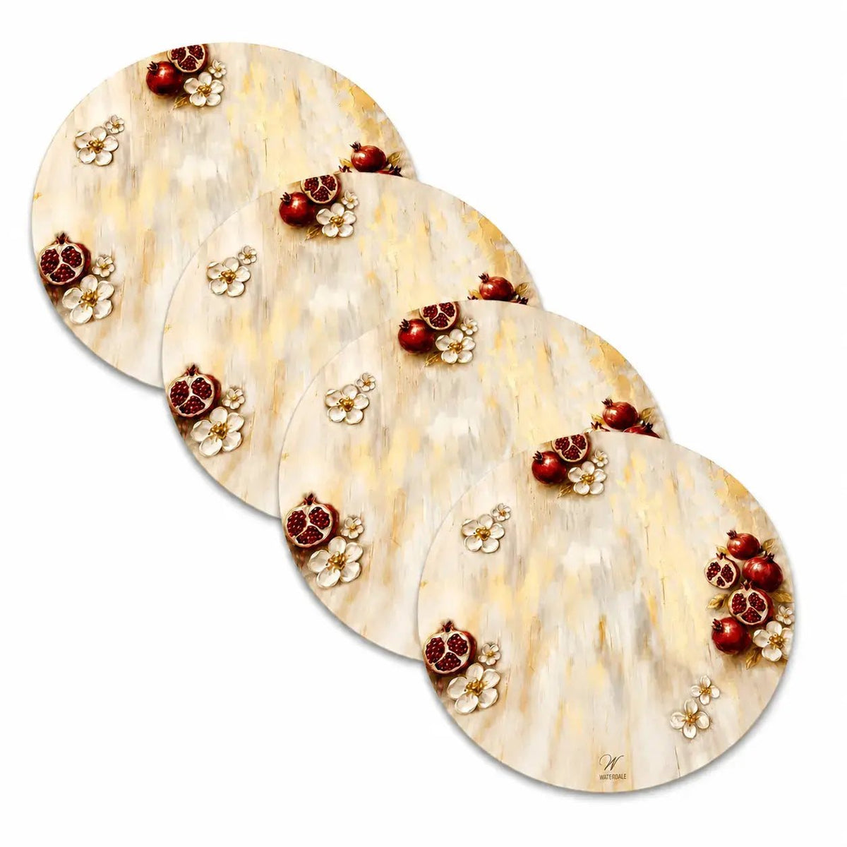 Rosh Hashanah Pomegranate Painted Leather Chargers
