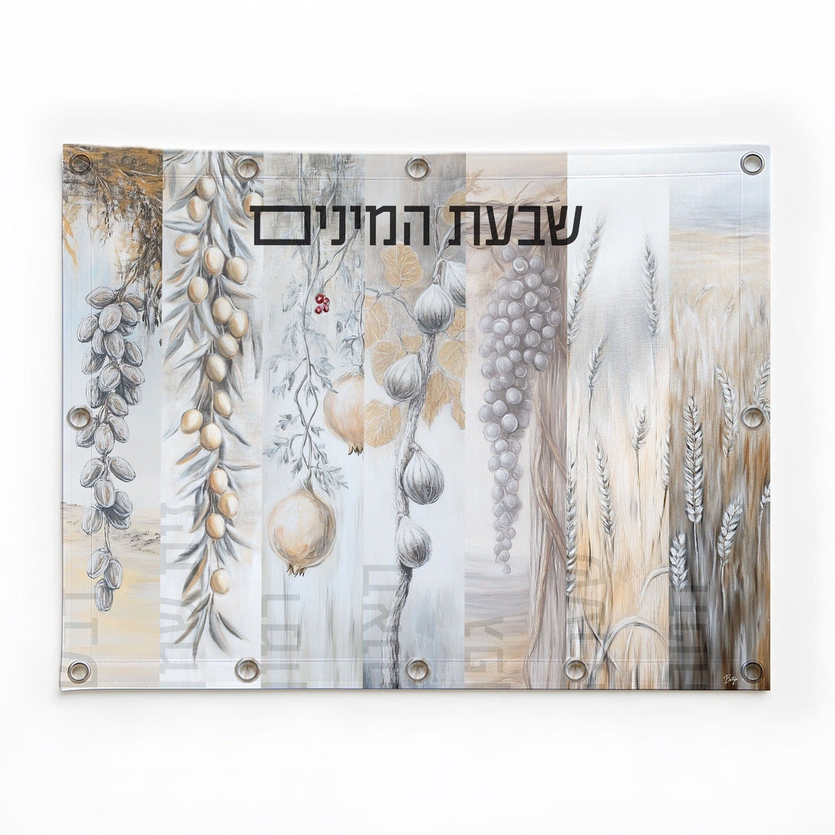 Painted by Batya Vinyl Silver Sukkah Decoration Set