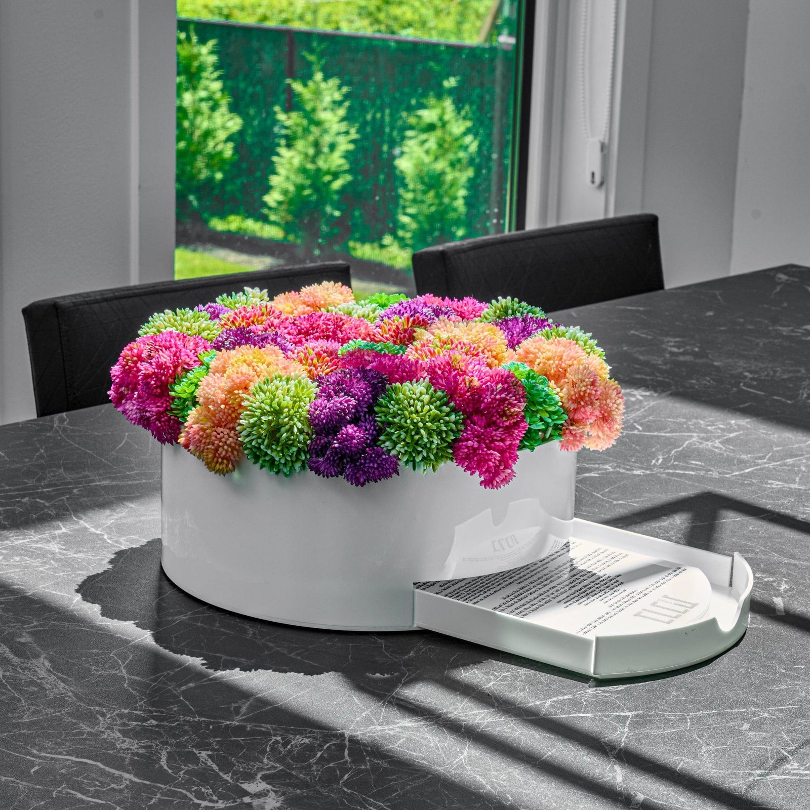 Succulent Pink Round Vase Bencher Set