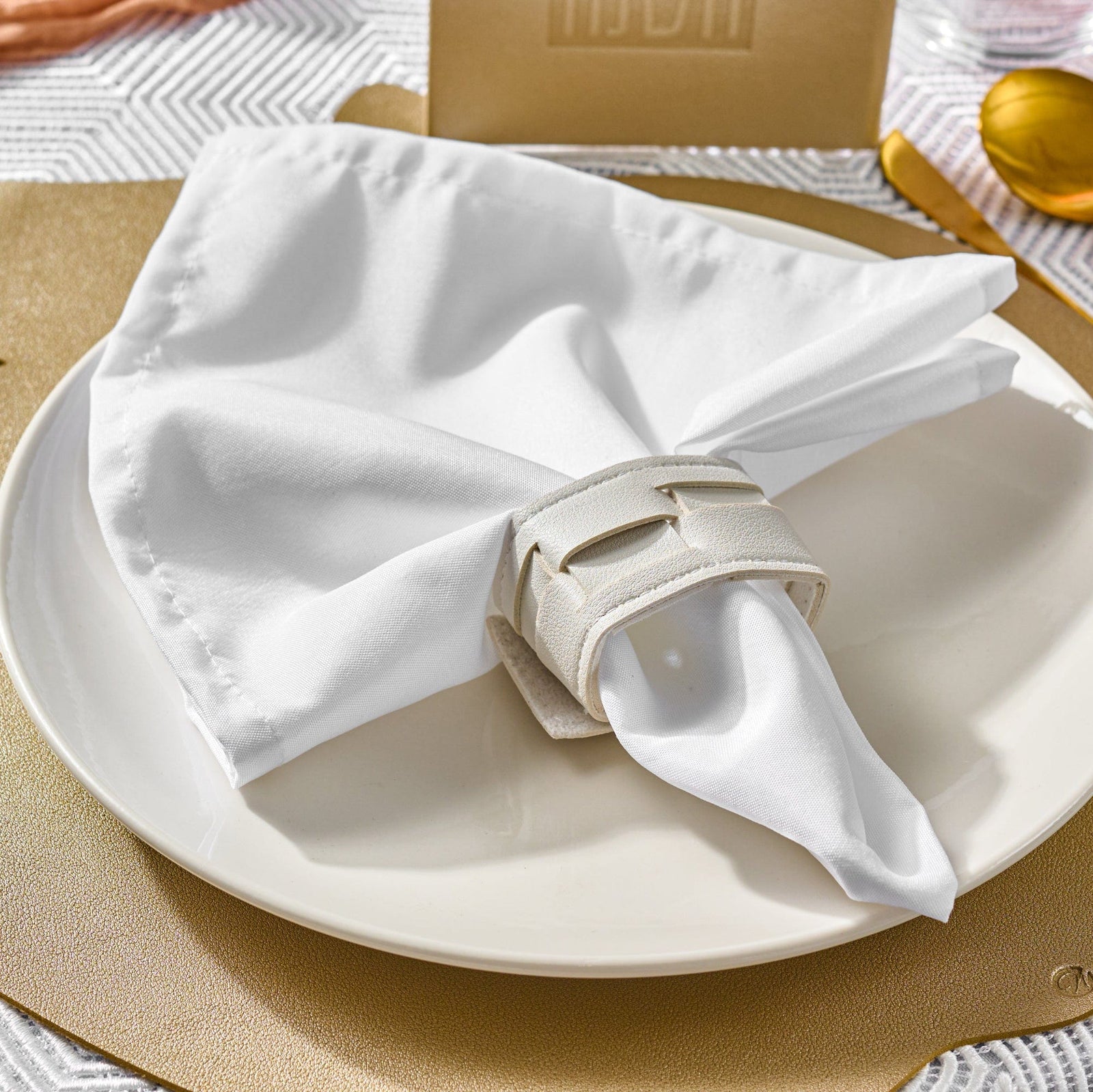 Woven Leather Napkin Wraps
