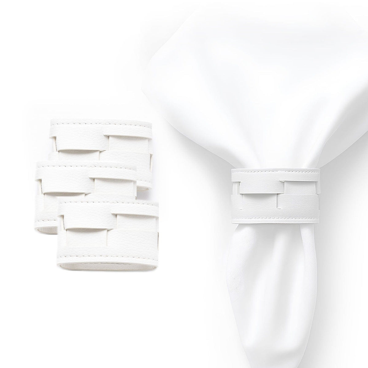 Woven Leather Napkin Wraps
