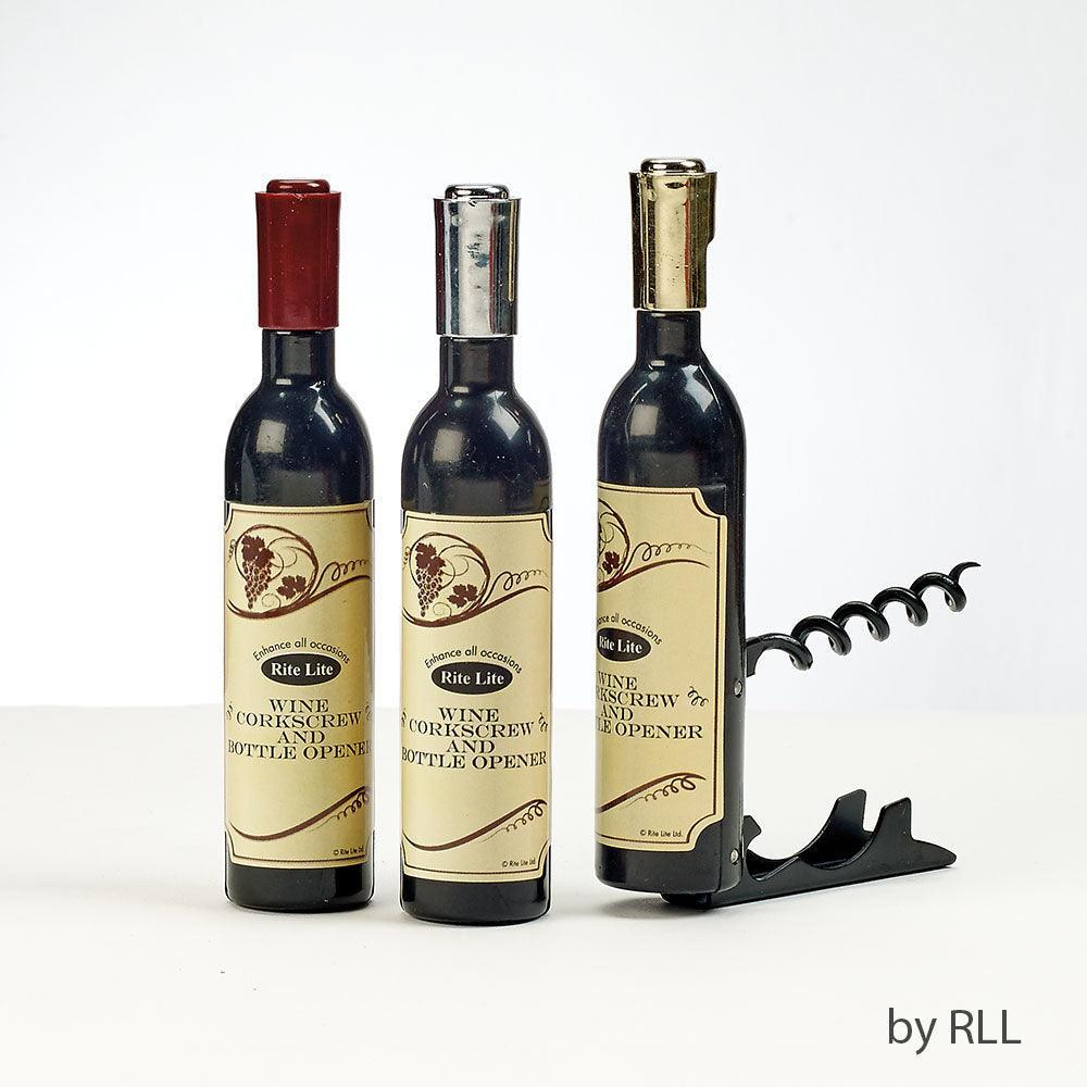 WINE BOTTLE SHAPED CORKSCREW, PLASTIC, 4.5", GIFT BOX, 12/DISPLAY