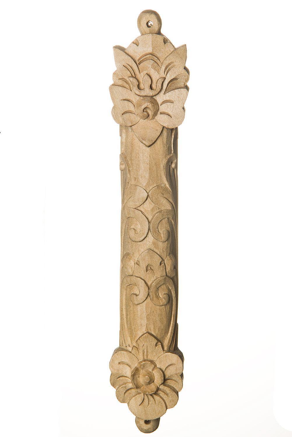 WOOD CROCODILE BAMBOO DESIGN MEZUZAH CASE LARGE
