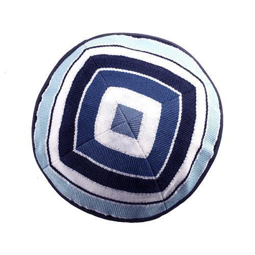 Woven Tallit w/ Stripes-Pomegranate Atara-Blue (EM-TAL1A)