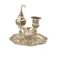 Silver Plated 4 piece Havdallah Set with Pearl Design