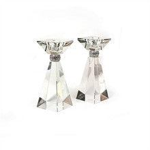 Crystal Tower Candlesticks 6"h