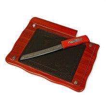 Wood & Leather Challah Board & Knife-- Cherry