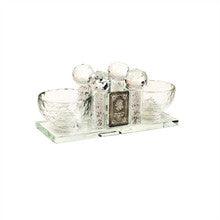 Crystal Salt & Pepper Dish with Centerpiece