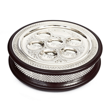 Wood & S/P 2 in 1 Seder Plate & Matzah Box-- 14"
