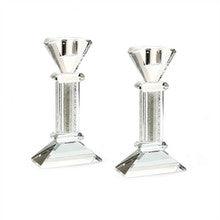 Crystal Candle Sticks with Crushed Stones - 7"