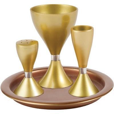 Yair Emanuel Anodized Aluminum Havdallah Set Gold (EM-HVM3)