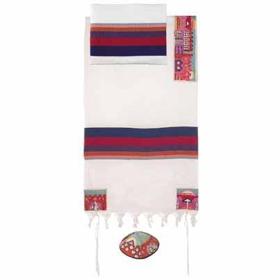 Yair Emanuel Embroidered Cotton Tallit  - Jerusalem in color THE-4