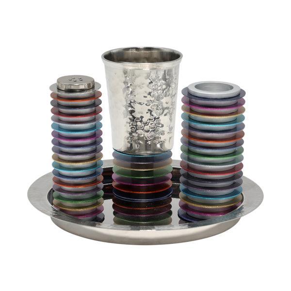 Yair Emanuel Hammered Havdalah Set - Anodized Discs (EM-HVB)