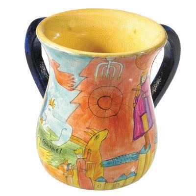 Yair Emanuel s Wooden Netilat Yadayim -Figures Large 6.7 X 5.4 NYL-3