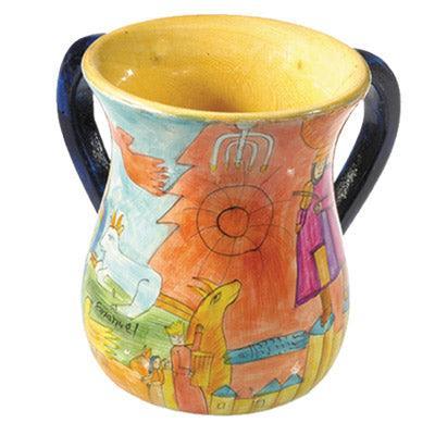 Yair Emanuel s Wooden Netilat Yadayim -Figures Medium 5.4 X 4.3 NYS-3