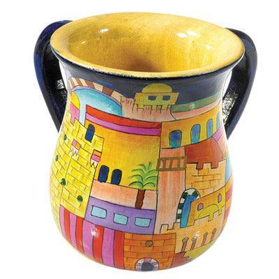 Yair Emanuel s Wooden Netilat Yadayim - Jerusalem Large 6.7 x 5.4 NYL-1