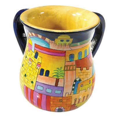 Yair Emanuel s Wooden Netilat Yadayim -Jerusalem Medium 5.4 x 4.3 NYS-1