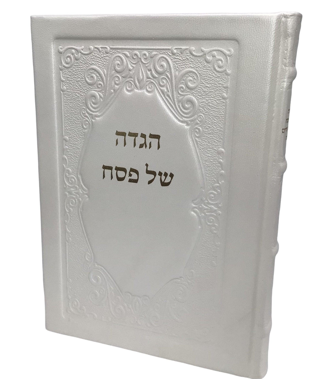 Antique Leather Haggadah Sanz, White