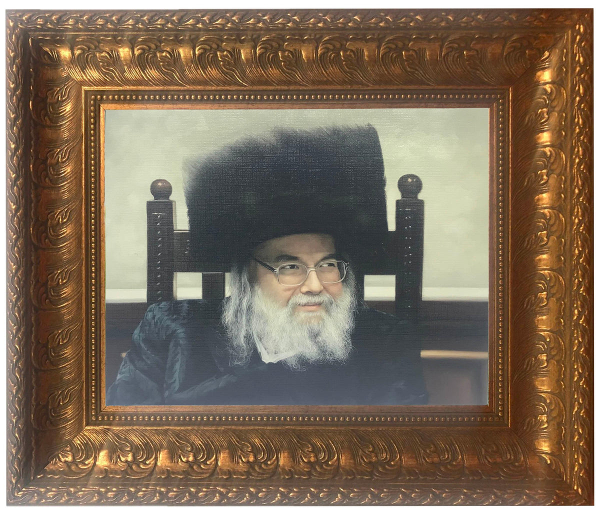Belzer Rav framed picture painting in Gold Frame Size 11x14"