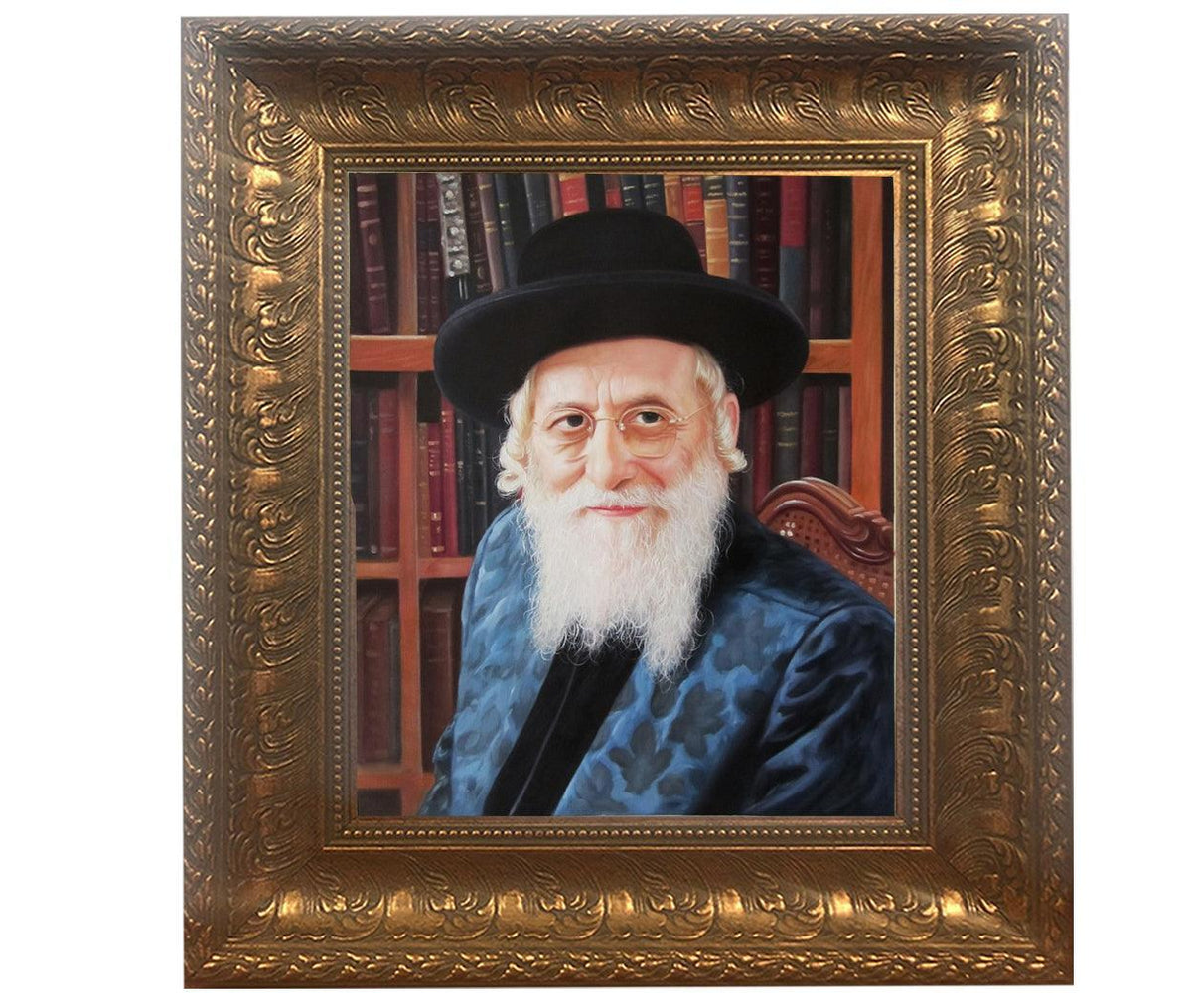 Bobov Rav Rabbi Shlomo Framed Picture-Painting in Gold frame Size 11x14"