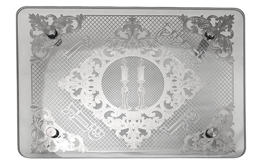 Candlestick Tray - Tempered Glass with silver plate