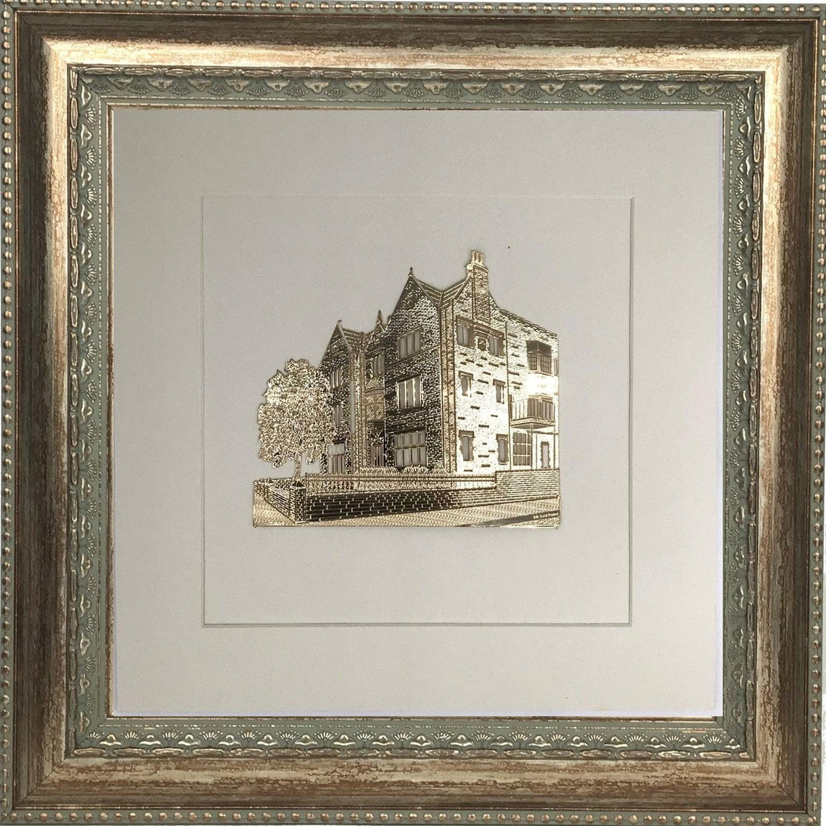 Chabad Gold Art #770 Frame #30  Size 16x16, White Background