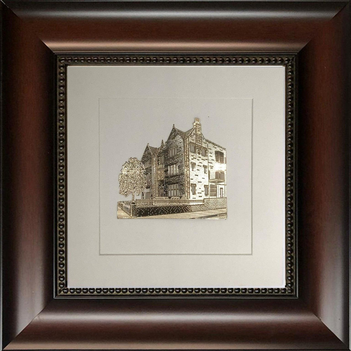 Chabad Gold Art #770 Frame #31  Size 16x16 White Background