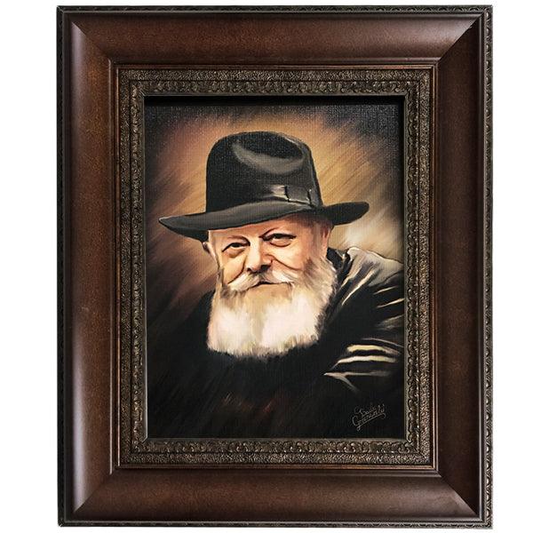 Chabad Lubavitch Rebbe Painting on Canvas- Antique Style Portrait Large